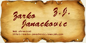 Žarko Janaćković vizit kartica